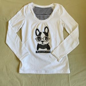 White long sleeve top